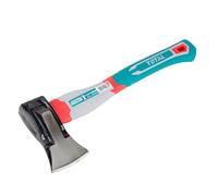TOTAL - Hache | 29,2 x 25,7 x 10,5 cm | Bleu | Tête en acier au carbone | Hache de 1000 g avec manche tricolore pour coupe du bois