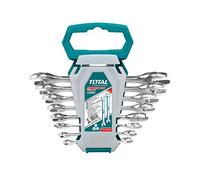 TOTAL - Jeu de 8 clés doubles à fourche | Multiples tailles | Outil de desserrage d'écrous et de vis à tête hexagonale | Mallette d'organisation