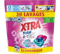 Total-Lessive Capsules- Trio-Caps-4+1-Propreté-Eclat-Fraîcheur-Engagé pour vous-Economique-Parfum Fleuri-Déo Fraîcheur+-30 Lavages