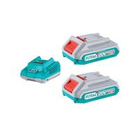 TOTAL - Lot de 2 Batteries 2 Ah et Chargeur Rapide 20 V 2 Ah pour Batteries compatibles avec Outils électriques P20S modèle TFBCPK1222E