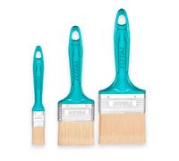 TOTAL - Lot de 3 Pinceaux Plats pour Peinture à l’Huile - Poils Résistants - Manche en Plastique - Différentes Tailles pour Précision et Couverture - Usage Professionnel et Bricolage