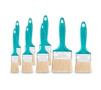 Total - Lot de 8 Pinceaux Plats pour Peinture à l’Huile - Poils Résistants - Manche en Plastique - Différentes Tailles pour Précision et Couverture - Usage Professionnel et Bricolage