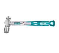 TOTAL - Marteau à bille | Avec tête en acier forgé | Manche Fibre Bi-matière | Professionnel, confortable et sûr | Outil de charpentier | Poids de 450 gr