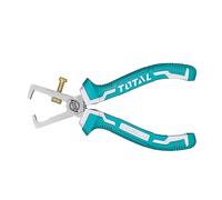 TOTAL - Pince à Dénuder | 160 mm | Idéale pour les Électriciens | Dénude, Coupe et Sertit les Câbles | Haute Précision | Fabriqué en Chrome Vanadium | Poignée Bimatière