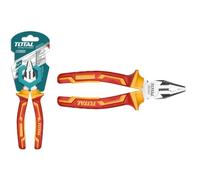 TOTAL - Pince Universelle Isolée - Chrome Vanadium - Certifiée VDE - Idéale pour Électriciens et Projets Électriques - Mesure : 180 mm