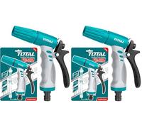 TOTAL - Pistolet d'Arrosage | Pulvérisateur de Jardin 3 Positions | Gâchette en Nylon | Modes de Pulvérisation Multiples | Pour tuyau de 3/4" | Bleu et Blanc (Lot de 2)