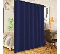 Total Privacy Rideau de séparation de pièce occultant à isolation thermique et réduction du bruit pour chambre à coucher et bureau partagé Bleu foncé 2,5 m l x 2,4 m L 1 panneau