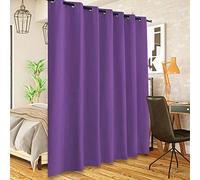 Total Privacy Rideau de séparation de pièce occultant - Isolation thermique - Réduction du bruit - Pour chambre à coucher et bureau - Violet foncé - 1,5 m de large x 2,4 m de long