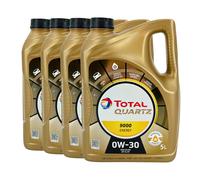 Total quartz 9000 Énergie SAE 0W-30 Huile MB 226.5/229.5 VW 502 00, 4x5 Litre