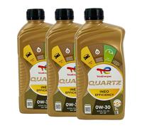 TOTAL Quartz Ineo Efficiency SAE 0W-30 Huile Moteur BMW Longlife-19FE, 3x1 Litre