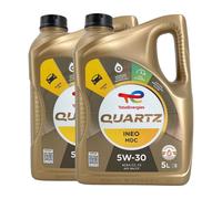 TOTAL Quartz Ineo MDC SAE 5W-30 Huile Moteur Dexos2, MB 229.52, 2x5 Litres