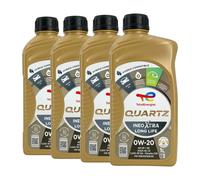 Total quartz Ineo Xtra Longue Vie SAE 0W-20 Huile VW 508 00, 509 00, 4x1 Litre