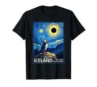 Total Solar Eclipse 08.12.2026 Macareux d'Islande Nuit étoilée T-Shirt Graphique avec Valeur