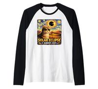 Total Solar Eclipse 2 août 2027 Chat Amusant Nuit étoilée Manche Raglan