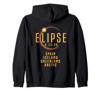Total Solar Eclipse 2026 Espagne Groenland Islande Arctique Sweat à Capuche