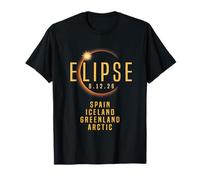 Total Solar Eclipse 2026 Espagne Groenland Islande Arctique T-Shirt