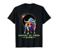 Total Solar Eclipse Bull Espagne Portant des Lunettes Eclipse pour Homme T-Shirt