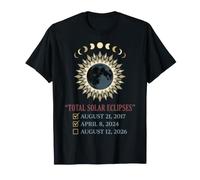 Total Solar Eclipse Chaser 2017 2024 2026 Événement d'astronomie T-Shirt