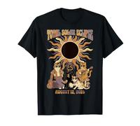 Total Solar Eclipse Chats Portant des Lunettes 2026 août 12 T-Shirt