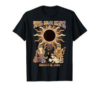 Total Solar Eclipse Chats Portant des Lunettes 2026 août 12 T-Shirt Graphique avec Valeur