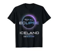 Total Solar Eclipse Iceland 8 12 2026 Totality Astronomy T-Shirt Graphique avec Valeur, Homme, Noir, L