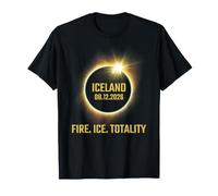 Total Solar Iceland Eclipse 2026 Fire Ice Totality T-Shirt