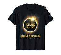 Total Solar Iceland Eclipse 2026 Totality Umbra Survivor T-Shirt