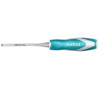 Total Tools - Ciseau à bois - 6 x 140 mm - Adapté à la charpenterie et à la menuiserie - Ciseau pour couper ou ébrécher le bois - Fabriqué en chrome vanadium - Manche bi-matière