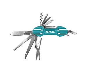 Total Tools - Couteau polyvalent | Mesure 95 mm | Avec 15 fonctions différentes | Comprend une lime, un tournevis, un tire-bouchon, des ciseaux et plus encore | Pour effectuer diverses tâches