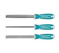 Total Tools - Ensemble de 3 fichiers | 200 mm (8'') | Lime plate, lime demi-circonférence et lime ronde | Idéal pour la menuiserie | Pour limer le bois, le plastique ou le métal | Acier turquoise