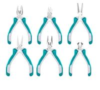 Total Tools - Jeu de Pinces Mini | 6 Pièces | 115 mm | Pour Mécanique de Précision | Pince Universelle, Coupe Diagonale, Coupe Frontale, Pince Plate Longue, Pince Longue et de Circlips
