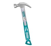 Total Tools - Marteau de charpentier - 560g - Idéal pour les armoires - Avec extracteur de clous à lame incurvée - Poignée en fibre de verre - Tête en acier au carbone forgé