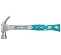 Total Tools - Marteau de Menuisier - 220 g - Idéal pour l'Ébénisterie et la Menuiserie - Avec Extracteur de Clous à Palette Courbée - Manche en Fibre Bimatière - Tête en Acier au Carbone Forgé
