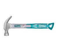 Total Tools - Marteau de Menuisier - 450 g - Idéal pour l'Ébénisterie et la Menuiserie - Avec Tire-Clous à Palette Courbe - Manche en Fibre Bimatière - Tête en Acier au Carbone Forgé