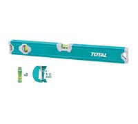 Total Tools - Niveau à bulle - 100 cm - 2 bulles pour horizontal et vertical - Outil pour les travaux de menuiserie et de bricolage - Côté ABS pour amortir les chocs - Aluminium