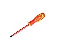 TOTAL - Tournevis Isolé à Pointe Plate - Pour Travaux Électriques - Chrome Vanadium - SL5 X 125 mm - Certification Standard VDE