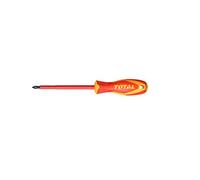 TOTAL - Tournevis Isolé - Pour Travaux Électriques - Certification Standard VDE - Embout Phillips PH1 X 80 mm - Tige Ronde