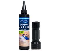 TotalBoat 200 g de résine acrylique transparente durcie aux UV avec lampe de poche UV pour durcissement de la résine, kit pour la fabrication de bijoux, petits travaux manuels en résine et revêtement