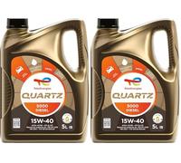 TotalEnergies Quartz 5000 Diesel 15W-40, Huile moteur, 5 litres (Lot de 2)