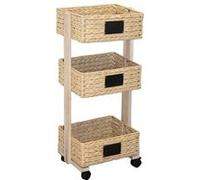 COOK CONCEPT - Ka3239 - desserte À roulettes 3 Paniers Tresses Maison et Bazar Rangement de Cuisine