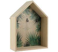 TOTALLY ADDICT HD4951 Boite à Clés Maison Jungle, MDF, Beige-Vert, 21 x 8 x 28 cm