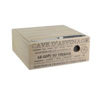 Cook Concept KA2361 Cave à fromage et charcuterie Avec couteau La Sélection Brasserie Bois et acier inoxydable Beige et noir H10 x 25 x 25 cm