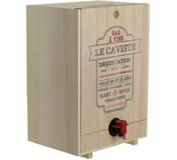 Totally Addict KV7233 Fontaine à boisson Distributeur robinet Cave Cache-cubis de vin Le caviste Ou Cuvée du jour Bois Beige 5L