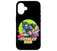 Totally Rad Retro Vintage 80s 90s Miniature Schnauzer Lover Coque pour iPhone 16