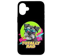 Totally Rad Retro Vintage 80s 90s Miniature Schnauzer Lover Coque pour iPhone 16 Plus