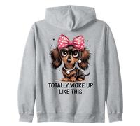 Totally Wake Up Like This Cute Teckel Puppy Bow Sweat à Capuche