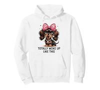 Totally Wake Up Like This Cute Teckel Puppy Bow Sweat à Capuche