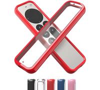 TotalMount Coque Air Rim pour télécommandes Apple TV - Coque Fine et Hybride avec Protection Ultime Contre Les Chutes - Coque périmètre Rouge et Dos Transparent