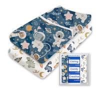 TotBasic Lot de 2 housses de matelas à langer douces de style bohème pour filles et garçons, draps de table à langer en jersey extensible - S'adapte à toutes les tables à langer standard (espace