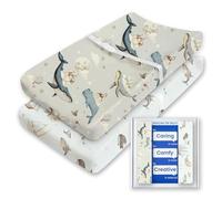 TotBasic Lot de 2 housses de matelas à langer pour filles et garçons, housses de table à langer douces de style bohème en jersey extensible - S'adapte à toutes les tables à langer standard